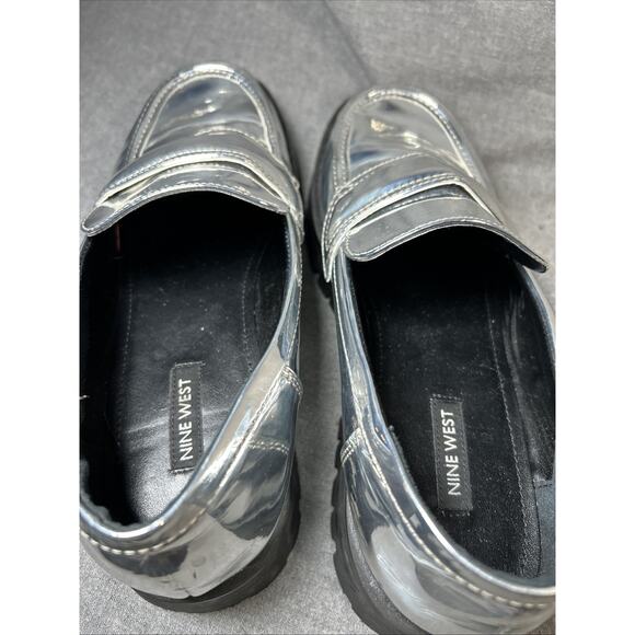 Nine West Garren3 Slip-On Loafers, Silver, Women's 10 M - Picture 5 of 9